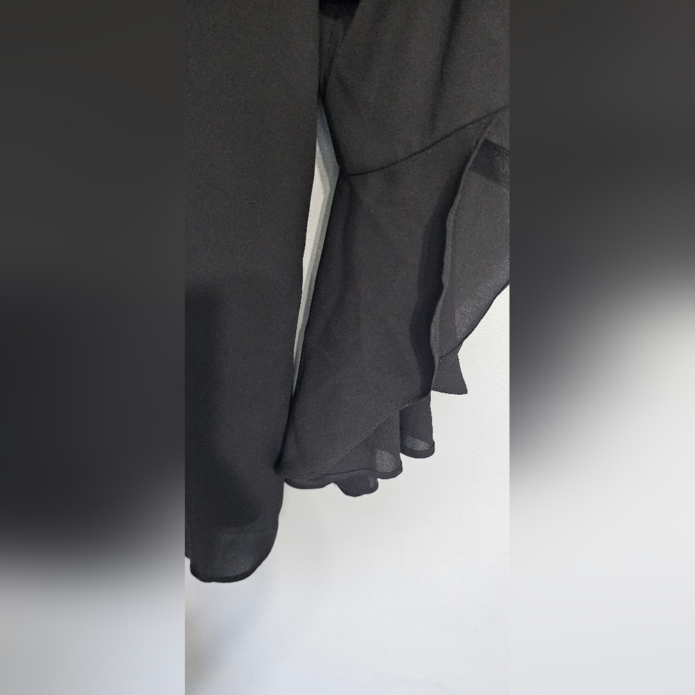 BOLD elements Elegant Black Ruffle Sleeve Blouse - image 7